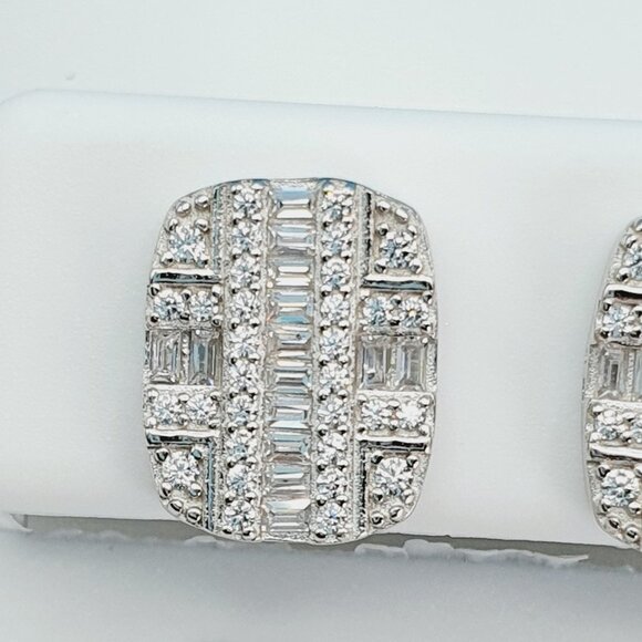 "925 Sterling Silver Cubic Zirconia Earrings, UU1P6A6075 - Picture 4 of 9